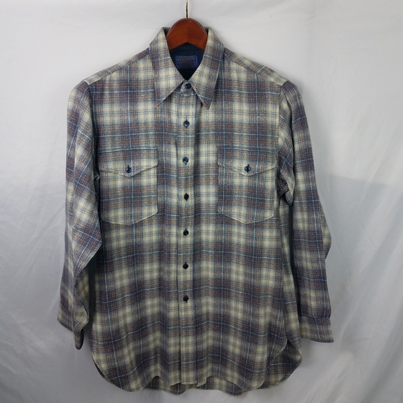 Vintage Pendleton Wool Button Up Field Shirt sz L - Picture 7 of 7